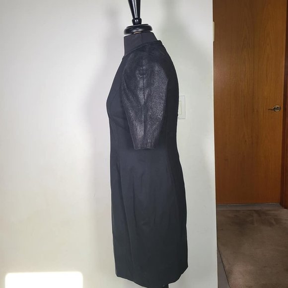 Ralph Lauren Black Label Leather Sleeve Dress - Picture 4 of 10